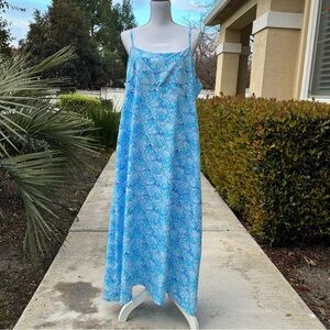 Blue Ginger Seashell Spaghetti Strap Maxi Dress XXL
